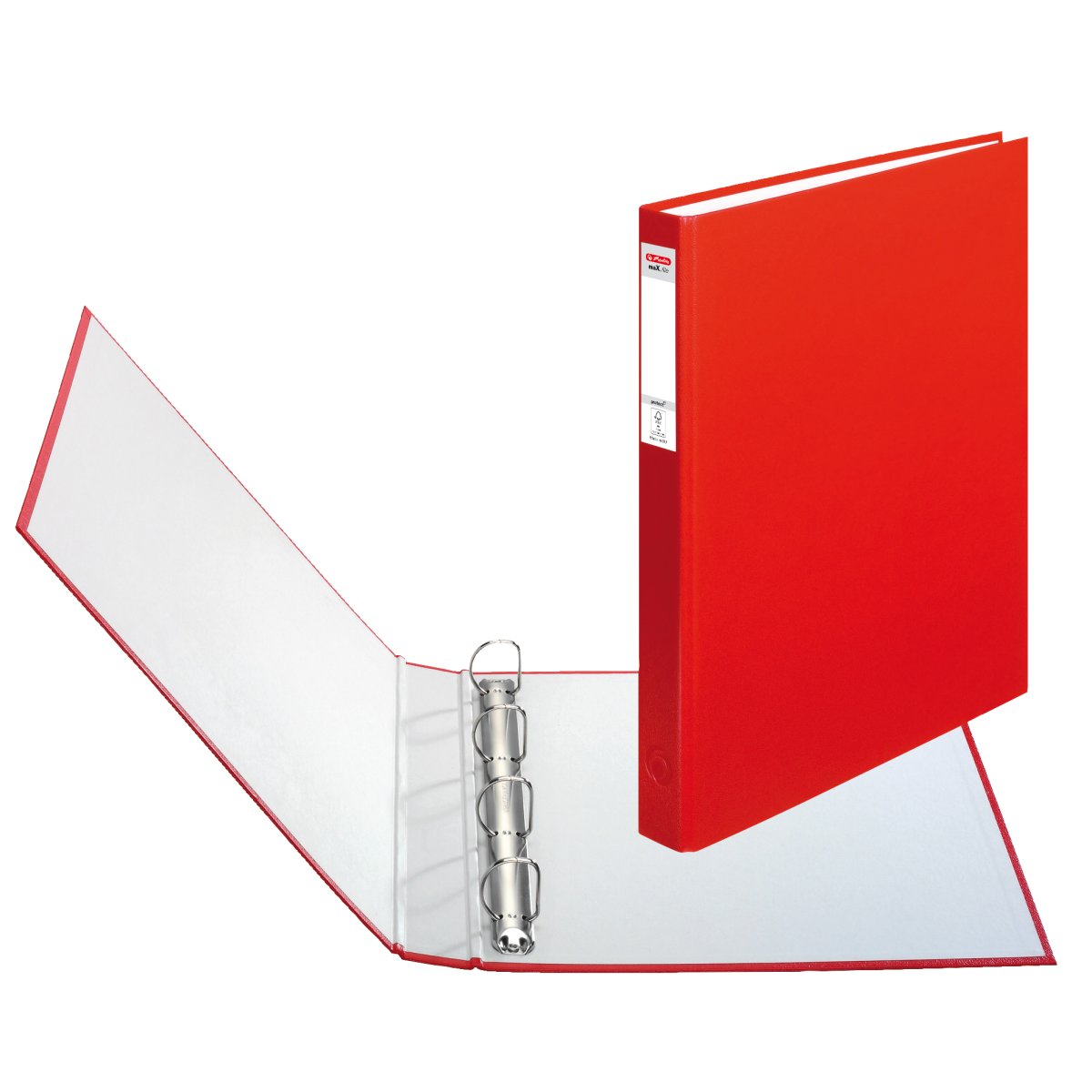 4-ring binder maX.file protect A4 red - Herlitz